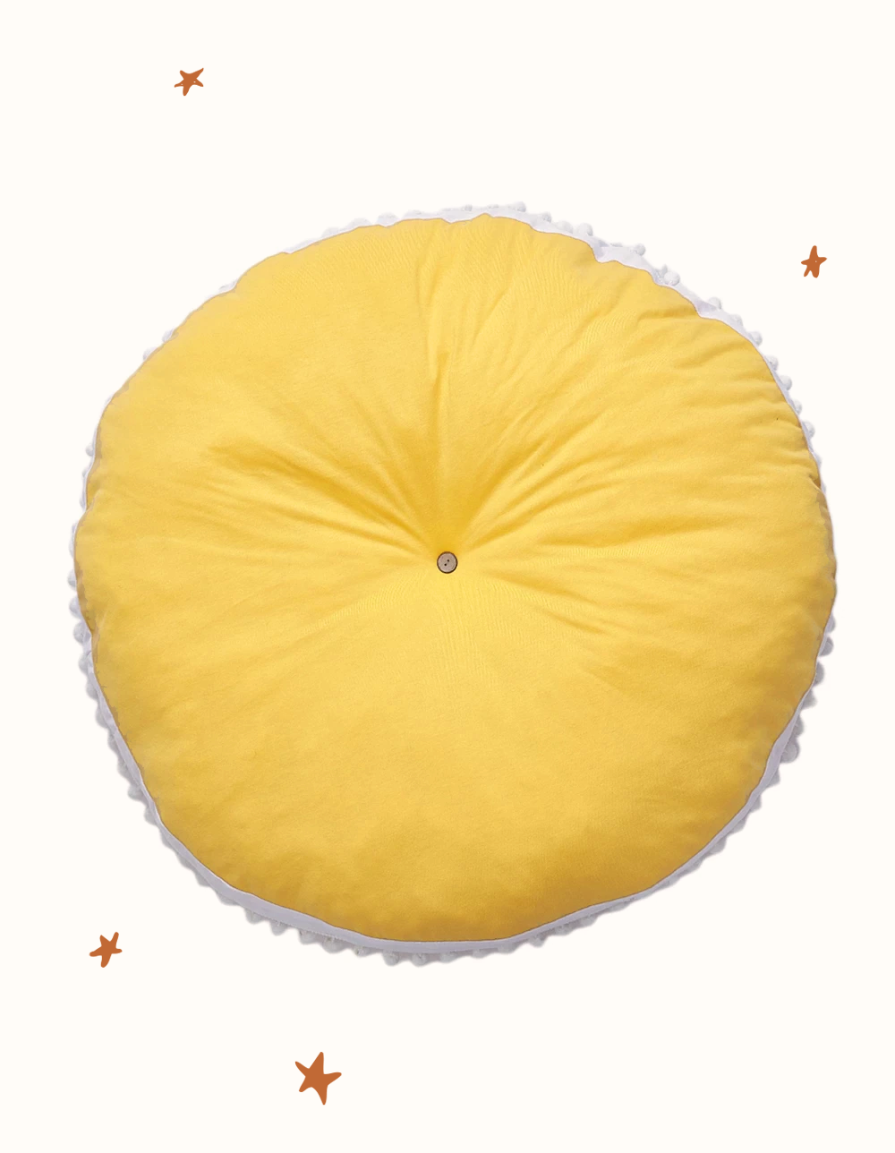 Pom Poms Cushion Yellow –